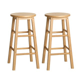 Artiss 2x Bar Stools Round Chairs Wooden Nature BA-G-7033-NTX2