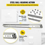 Drawer Slide Soft Close Drawer 1Pair 40" Ball Bearing Full Extension 500lb V952-CTDGBYCW500402FS6V0