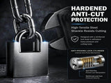 Security Chain Lock, 31 inch Heavy Duty 8mm Thick Chain and Lock, Galvanized Anti-Rust and V1366-AZ2-W-18462