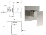 WELS Brushed Nickel 12" Rain Head Shower Square 3 Modes Handheld Sliding Rail Arm Mixer Dual Set V1233-SC842BSHS002M4CNKSS112NKSQ201N