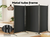 Artiss 3 Panel Room Divider Screen 260x180cm Fabric Black RD-D-PLY-260-BK
