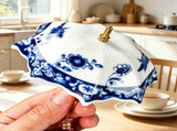Umbrella-Shaped Ceramic Tea Infuser Classic Blue White Tabletop Decor Tea Strainer 4.57x4.06in V1369-AZ3-W-14775
