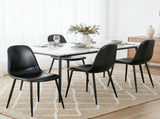 Artiss 4x Dining Chairs Retro PU Leather Kitchen Lounge Cafe Accent Chair Black DINC-B-B04-BKX4