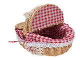 Wicker Picnic Basket with Removable Liner Empty Picnic Hamper Basket with Lid and Handle for Easter V1294-YM0901-3111250051111
