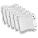 5Pcs Stainless Steel Rectangular Table Snack Dessert Service Plate Towel Storage DishWithace Edge V1294-YM0901-3118200137413