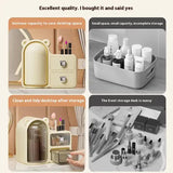 Milky white Rotating Desktop Cosmetic Organizer High-End Dustproof Wall-Mounted Storage Box with V888-ELOSUNG13239