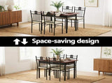 Artiss Dining Table and Chairs Set of 5 Compact Kitchen Furniture Upholstered DSET-U-5281-WAL