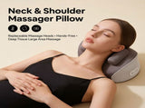 Wireless Neck and Shoulder Kneading Massage Pillow with Ergonomic Contour Design for Home Office and V1341-ZY-L7XUXG79-TAUPE