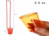 36 Pack Shot Glass on Beaded Necklaces, Plastic Shot Cups Bachelorette for Party, Birthday, Wedding, V1192-AZ-W-12175