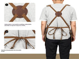 Chef Apron, Waterdrop Resistant Cotton Canvas Cross Back Adjustable Apron, 70*74.5cm V1192-AZ-W-0217