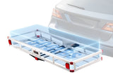 49.4 x 22.4 x 7.1 in Hitch Cargo Carrier, 500lb Capacity Trailer Hitch Mount Aluminum Cargo Basket, V952-CHXLK47206500F92QV0