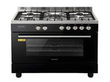 Devanti 90cm Dual Fuel Cooker Gas Cooktop Electric Oven 5 Burner FDO-GAS-5B-BK