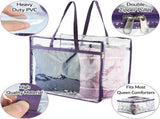 Clear Vinyl Zippered Storage Bags 40L Sturdy Storage Bags for Sweaters, Blankets, V1258-DP02-WO-210
