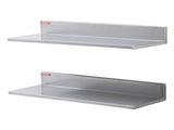 8.6" x 24" Stainless Steel Shelf, Wall Mounted Floating Shelving with Backsplash, 44 lbs Load V952-BGSCTTLL86242HBE0V0