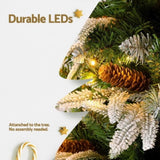 Jingle Jollys Christmas Tree 190cm Pine Cones LED Flocking Xmas Tree 680 Tips XM-TR-SNOW-190-LED