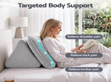 Giselle Bedding Back Pillow for Sitting in Bed, No-Collapse 25D High-Density Base, Ergonomic Lumbar RDP-SS-VEL-GY