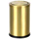 Antique Gold Trash Can, 2.4 Gallons Stainless Steel, Waterproof, Rustproof with Swing Lid V1258-DP02-C-2150