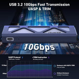 BENFEI M.2 SSD Enclosure USB3.2 Gen2 10 Gbps, Tool-Free for NVME B & M Keys with Size V28-ELEBEN384GY