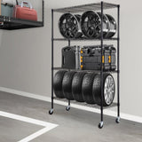 VEVOR Storage Shelving Unit with Wheels, 4-Tier Adjustable, 700 lbs Capacity, Heavy Duty Garage V952-YXLZLKHJC18DXZ4I6V0