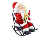 2024 Playing Saxophone Santa Claus in Chair with Music Electric Funny Santa Decoration V1263-JX-1362
