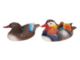 2PCS Floating Mandarin Duck Statue Resin Cute Animal Decor Sculpture Ornament for Outdoor Garden V1294-YM0521-3111230091211