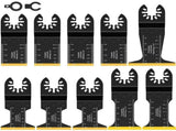 10Pcs Titanium Bimetal Oscillating Saw Blade Set Efficient Oscillating Multi Tool Blade for Cutting V1192-AZ-W-21711