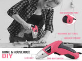 Green 42 Piece Home Tool Set with 4V Cordless Electric Screwdriver Kit for DIY Repairs and General V888-ELOSUNG40377