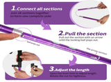 Purple Folding Hiking Poles Pair - Lightweight Aluminum Trekking Poles - Adjustable 110-125cm V888-ELOSUNG56521