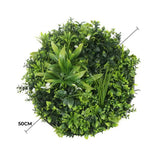 Slimline Flowering White Artificial Green Wall Disc UV Resistant 50cm V637-DP8880002