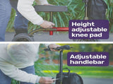 Equipmed Knee Scooter Walker, Dual Brakes - Bag - Broken Leg Ankle Foot Mobility - Crutches V219-HELKNSEQS1RB