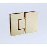 100x110cm Double Door Corner Shower Screen Wall Channels with SS Hinges in Gold, Round Handle V63-905191