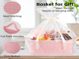 Woven Basket with Gift Bags and Ribbons, Gift Basket Empty, Cotton Rope Storage Organizer, Baby Toy V1369-AZ3-W-17587