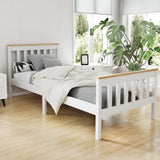 Artiss Bed Frame Single Size Wooden White PONY WBED-D-TC18-92