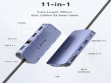 BENFEI 000359GY 11-in-1 USB C Hub Triple Display Docking Station Dual HDMI, VGA, 3xUSB 3.0, 10Gbps V28-ELEBEN359GY