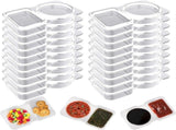 40 Sets Double Compartment Condiment Containers with Lids, 2025 New Disposable Portion Cups Reusable V1366-AZ2-W-13144