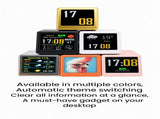 2pc Mini Smart Wi-Fi Weather Station Clock - Desktop Digital Clock with HD IPS Screen, Customizable V888-ELOSUNG35900