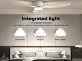 Devanti 52'' Ceiling Fan 3 Blades DC Motor w/Light w/Remote White CF-C-52-70L-WH
