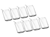 Drinking Glass Cups Set Reusable Straw Can Shaped Transparent Glass Coffee Cups with Lid for Home V1294-YM0901-3118240153511