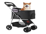 Pet Stroller, 16KG Weight Capacity, Foldable Dog Stroller Cart, 4 Wheels Cats Pram with Detachable V952-CWTCCGK4QSHD9M2U7V0