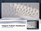 Artiss Queen Bed Frame with Tufted Headboard and Plywood Slats Grey BFRAME-G-KOLA-Q-GY-ABC