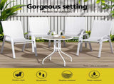 Gardeon 4PC Outdoor Dining Chairs Stackable Lounge Chair Patio Furniture White FF-STA-CHAIR-WH-X4