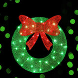 0.6M Christmas Lights 50 LED Motif Solar Wreath Xmas Decorations Jingle Jollys XMAS-MOT-D-WREATH-GN