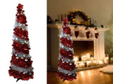 Retractable Xmas Tree Small Foldable PVC Holiday Decoration Supplies Red White 150x33cm V1294-YM0901-3115240111811