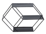 Hex Shelves Simple Wrought Iron Hexagonal Bedroom Living Room Office Wall Shelf DecorationBlack V1294-YM0523-3115210232211
