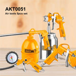 Ingco 5Pc Compessor Air Tool Set Paint Sprayer Air Blower Wash Tyre Inflating 5M Hose V465-AKT0051