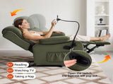 Artiss Recliner Chair Heated Massage Chair with Phone Holder Velvet RECLINER-A18-VEL-GN