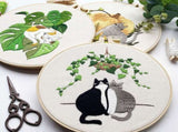 Cat Embroidery Kits for Beginners, Embroidery Kits for Adults, Easy Embroidery Kit V1192-AZ-W-25902