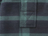 Mens Flannelette Long Sleeve Pullover Shirt 100% Cotton Flannel - Half Placket - Green/Navy - 7XL V563-FS-HP22-82-7XL