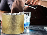 Bar Ice Bucket Cooling with Lid and Tongs Large Outdoor Sparkling Gold Golden V1369-AZ3-W-20913