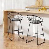 Artiss 2x Bar Stools Padded Seat Metal BA-TW-8128-BKX2